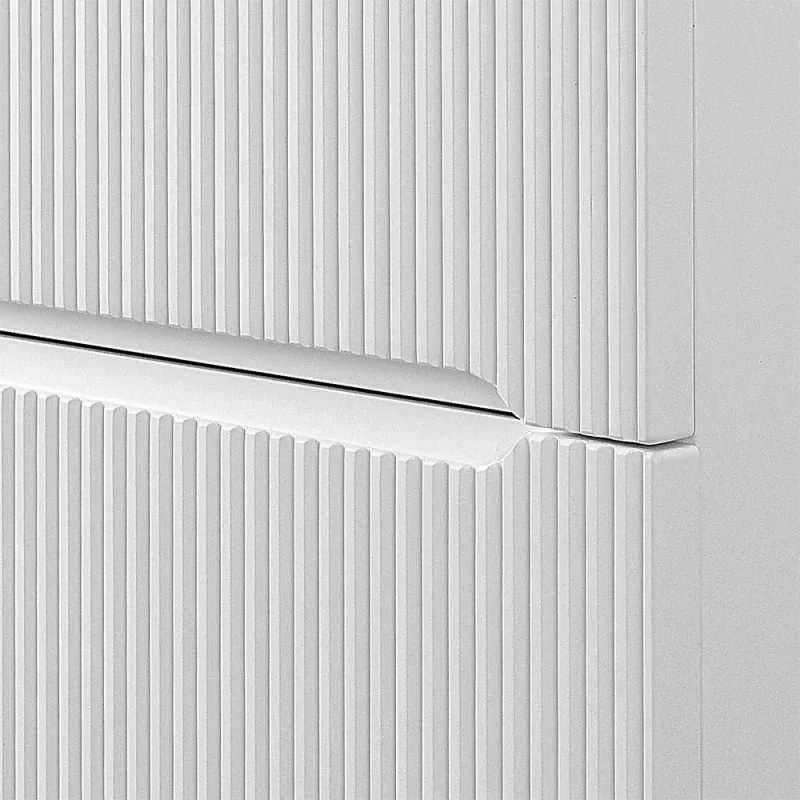 Mobile bagno sospeso 80 cm bianco opaco cannettato con specchio Bali