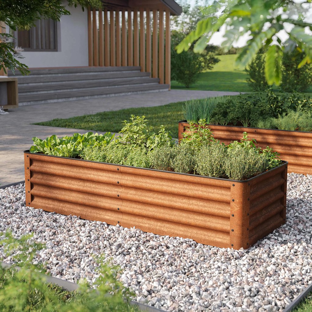 PRIMEYARD 150 x 60 x 35 cm Orto rialzato, acciaio corten, look ruggine - (GFPV00966)