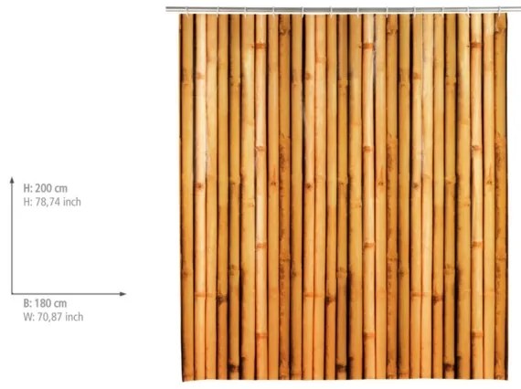 WENKO 25233100 - Tenda per doccia BAMBUSA 180x200 cm marrone