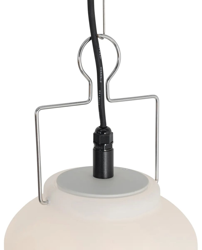 Lampada da esterno a sospensione bianca 20 cm con spina IP44 - Pion