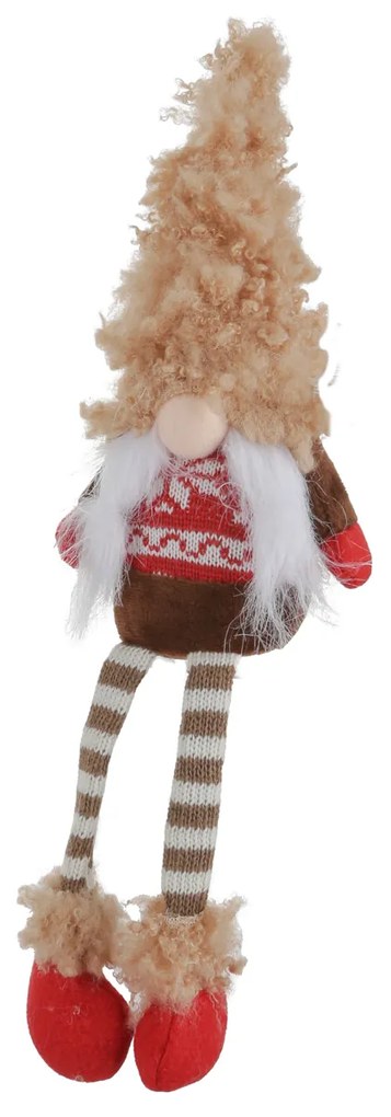 Gnomo Natale gambemolli 41 cm cappello beige peluche