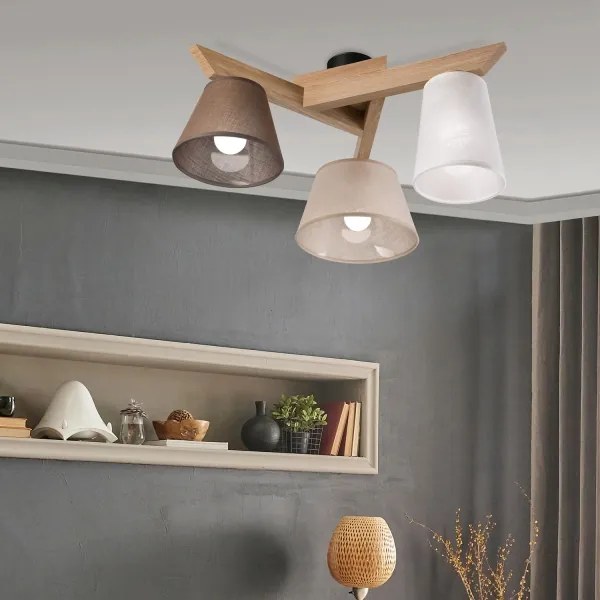 Brilagi - LED Lampadario a plafone ANTHONY 3xE14/40W/230V quercia