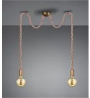 Sospensione Rope 2 Corde Ottone Con Decentramento Trio Lighting