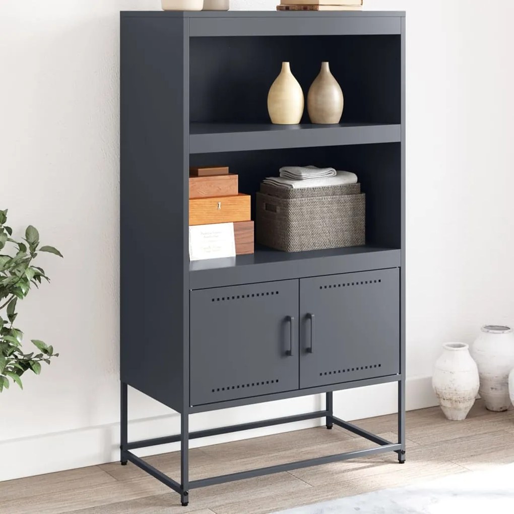 Credenza Antracite 68,5x38,5x123,5 Cm İn Acciaio /