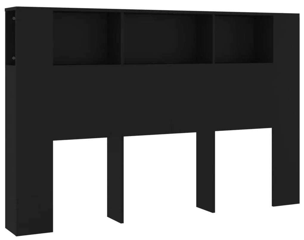 Testiera con scomparti nera 160x18,5x104,5 cm