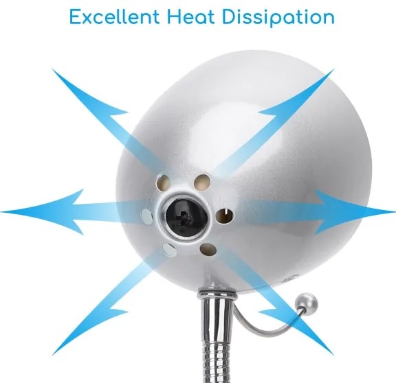 Aigostar -  Lampada da tavolo con morsetto 1xE27/11W/230V argento/cromo