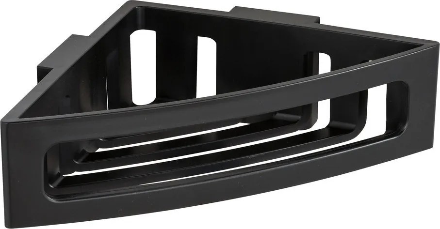 Mensola angolare nera autoportante in plastica per il bagno Bralia - Wenko