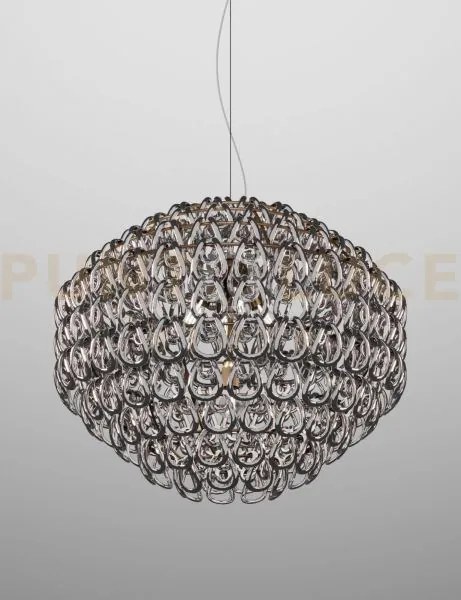Giogali sospensione 85 cristallo nickel nero e bronzo opaco 5 luci ...