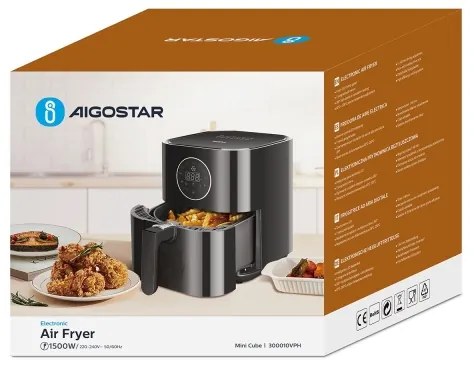 Aigostar - Friggitrice a d'aria 1500W/230V 3,5l nero