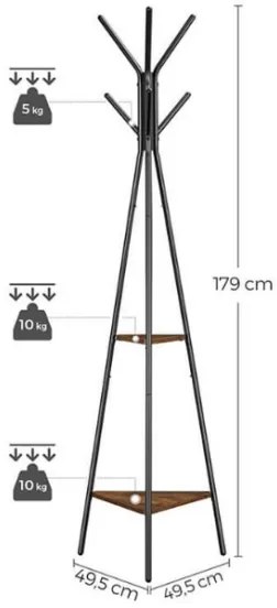 Appendiabiti a piantana LINEA nero/marrone