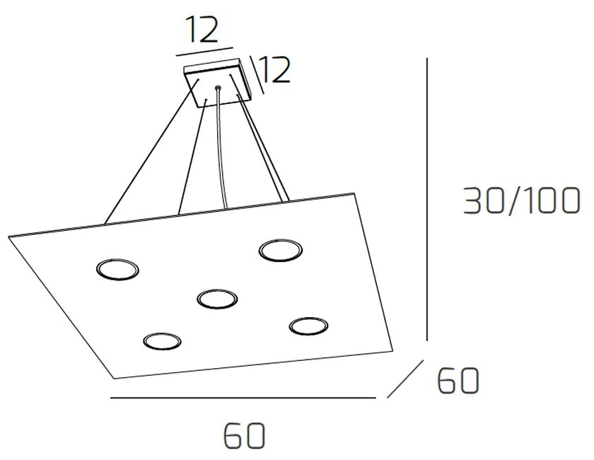 Sospensione Moderna Area Metallo Sabbia Metallo 5 Luci Gx53