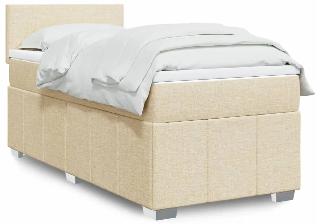 Giroletto A Molle Con Materasso Crema 100x200 Cm İn Tessuto /