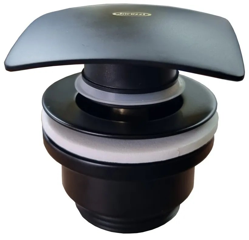 Piletta Click clack Jacuzzi   Rubinetteria a testa quadra nero opaco universale con o senza troppopieno universale
