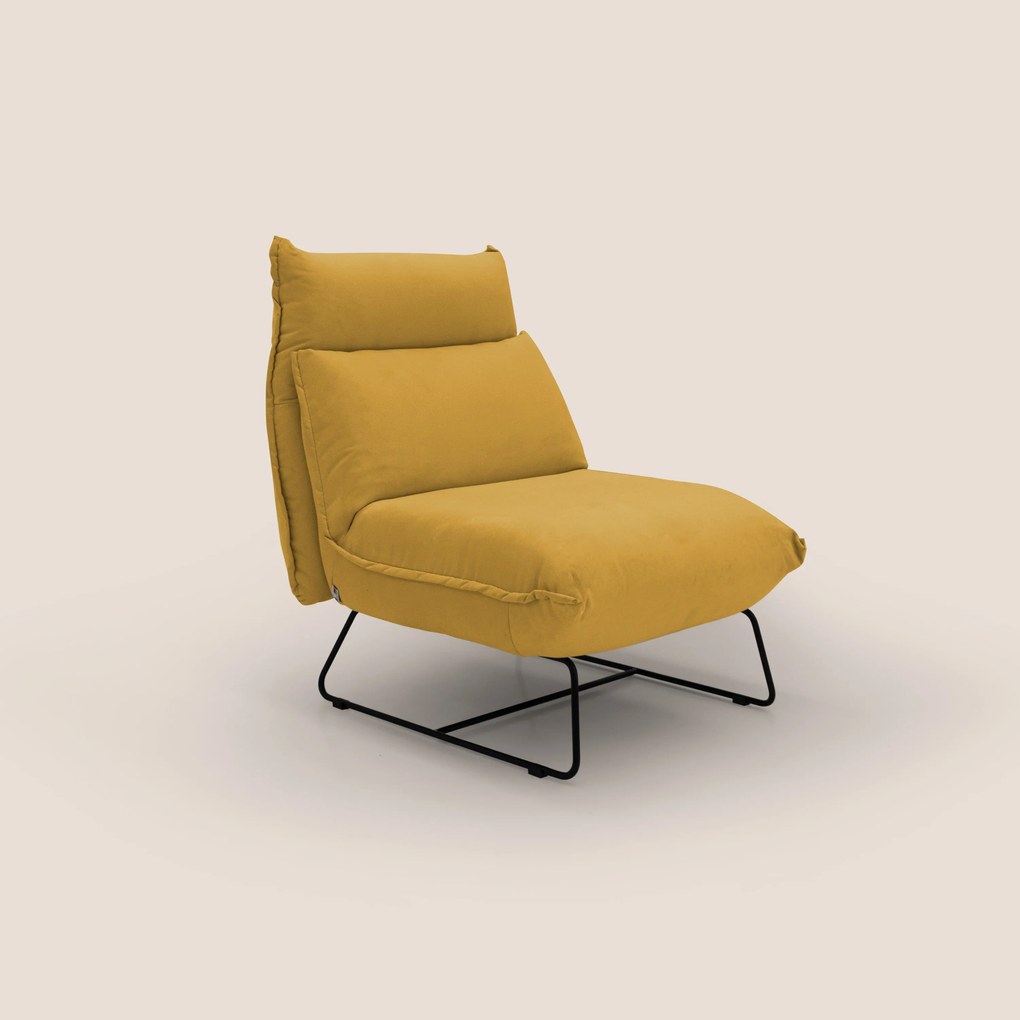Tessa Poltroncina dal design moderno in morbida microfibra smacchiabile T11 giallo