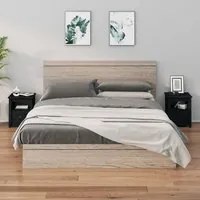 Comodini 2 pz Neri 40x35x49 cm in Legno Massello di Pino cod mxl 30215