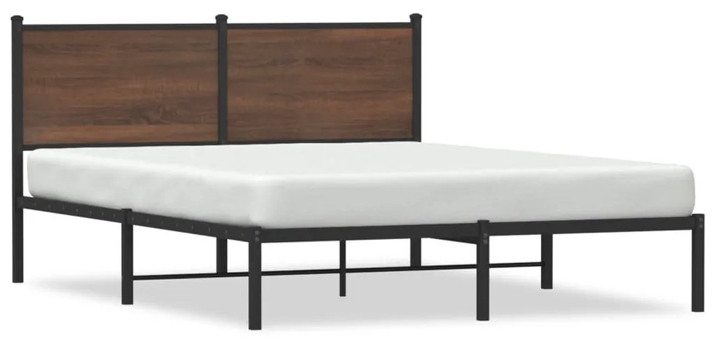 Giroletto Senza Materasso İn Metallo Rovere Marrone 140x190 Cm /