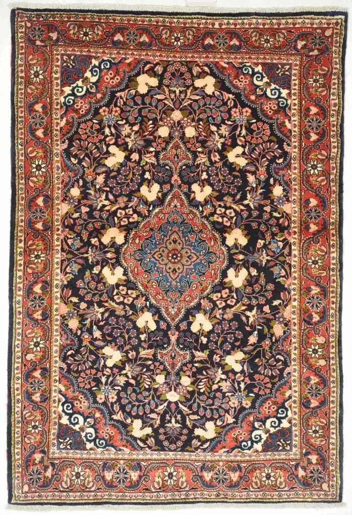 Malayer Tappeto 100 x 150 Blu (Iran) Annodato A Mano