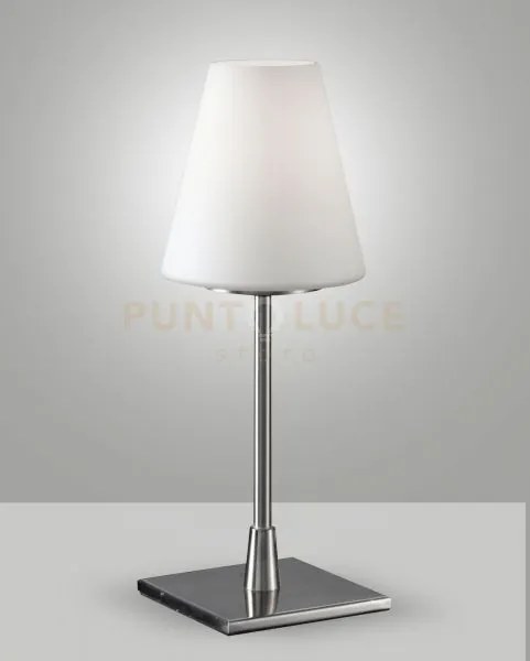 Lucy big da tavolo nichel satinato touch on/off 1 luce attacco e14
