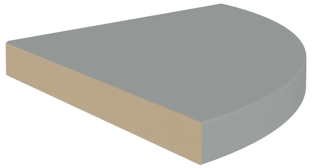 323923  floating corner shelves 2 pcs grey 35x35x3,8 cm mdf