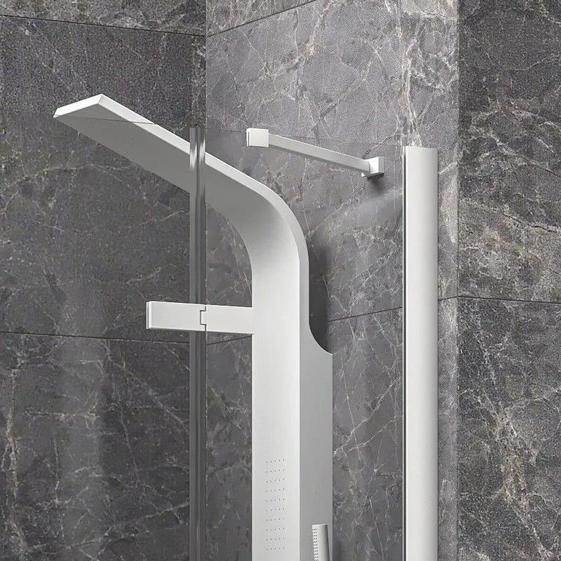 Kamalu - porta doccia 145cm battente e 2 fissi colore bianco | kt6000b