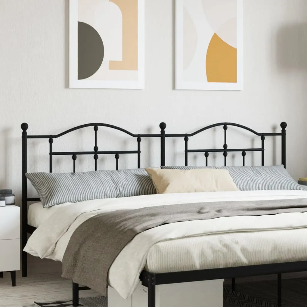 Testiera İn Metallo Nero 200 Cm /