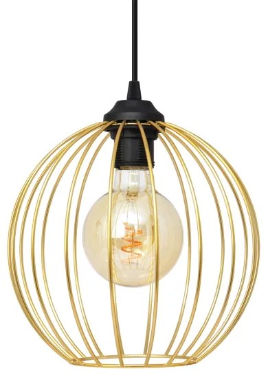 Lampadario a sospensione con filo MERCURE 2xE27/15W/230V oro/nero