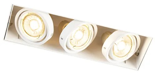Faretto da incasso bianco orientabile e inclinabile senza cornice 3 luci - Oneon
