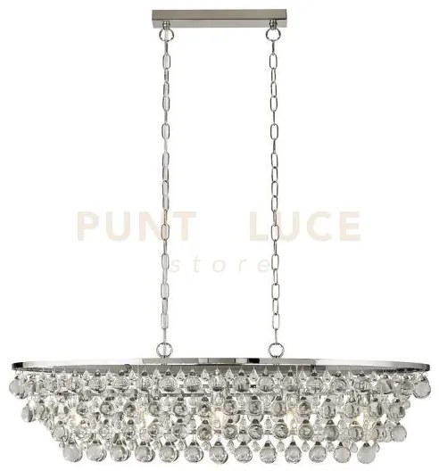 Michelle 5lt pendant - metallo cromato e vetro a goccia