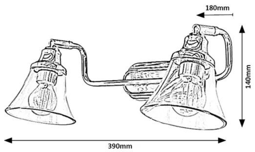 Rabalux 3208 - Faretto da bagno ANTOINE 2xE14/40W/230V IP44