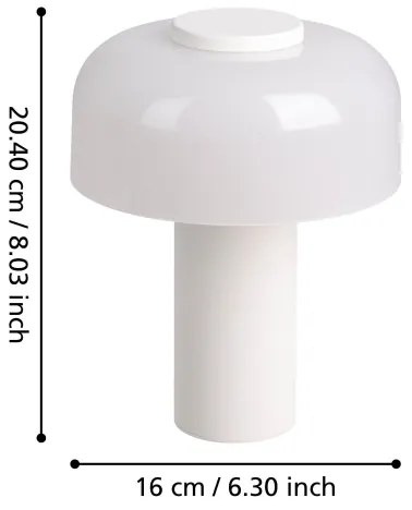 Eglo 900982 - Lampada LED dimmerabile da esterno PONENTE 2,25W/5V 2600mAh IP44 bianco