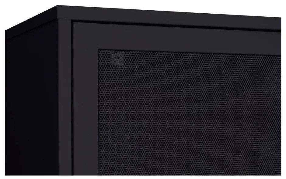 Armadietto nero in metallo con porte scorrevoli 90x180x40 cm Veep – Unique Furniture