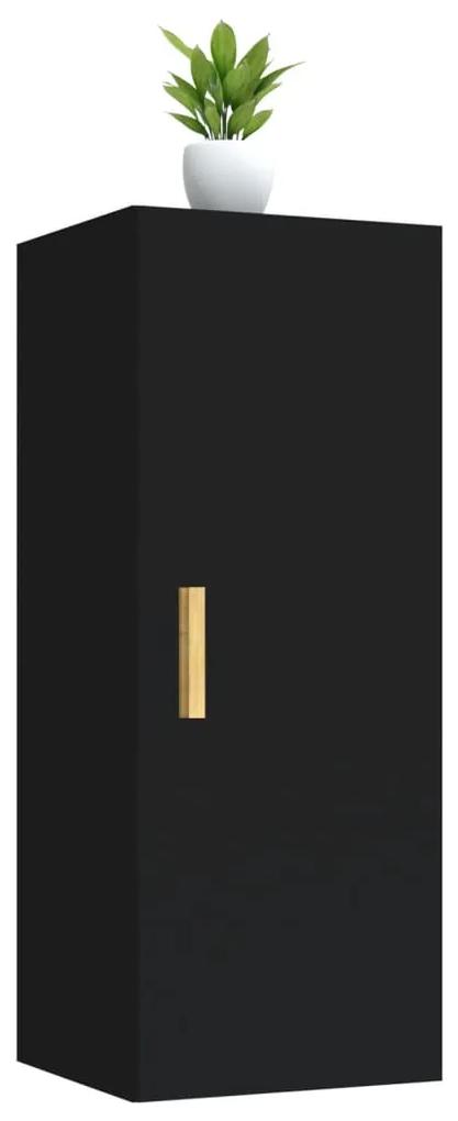 Armadietto a muro nero 34,5x34x90 cm in legno multistrato