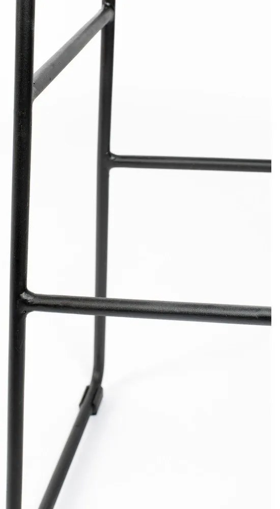 Sedia da bar nera in teak massiccio (altezza della seduta 76 cm) Tangle – White Label