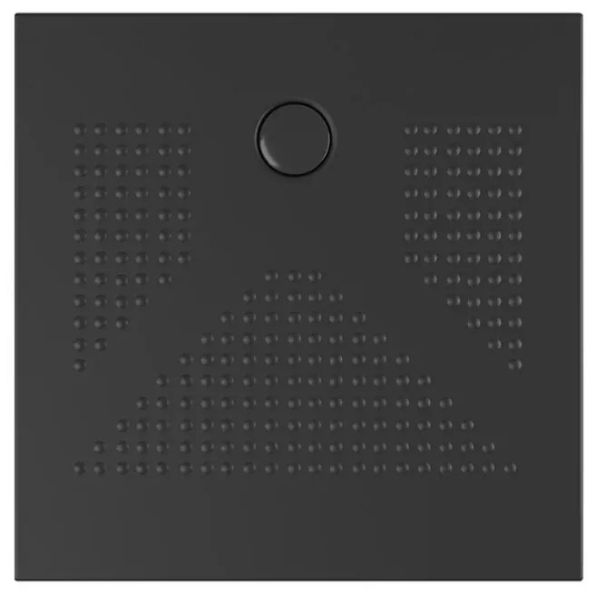 Piatto doccia quadrato 80x80 H3 cm in ceramica nero opaco con antiscivolo Ruy
