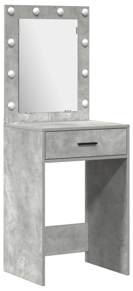 Set da toeletta in 3 pezzi con led - grigio cemento legno ingegnerizzato