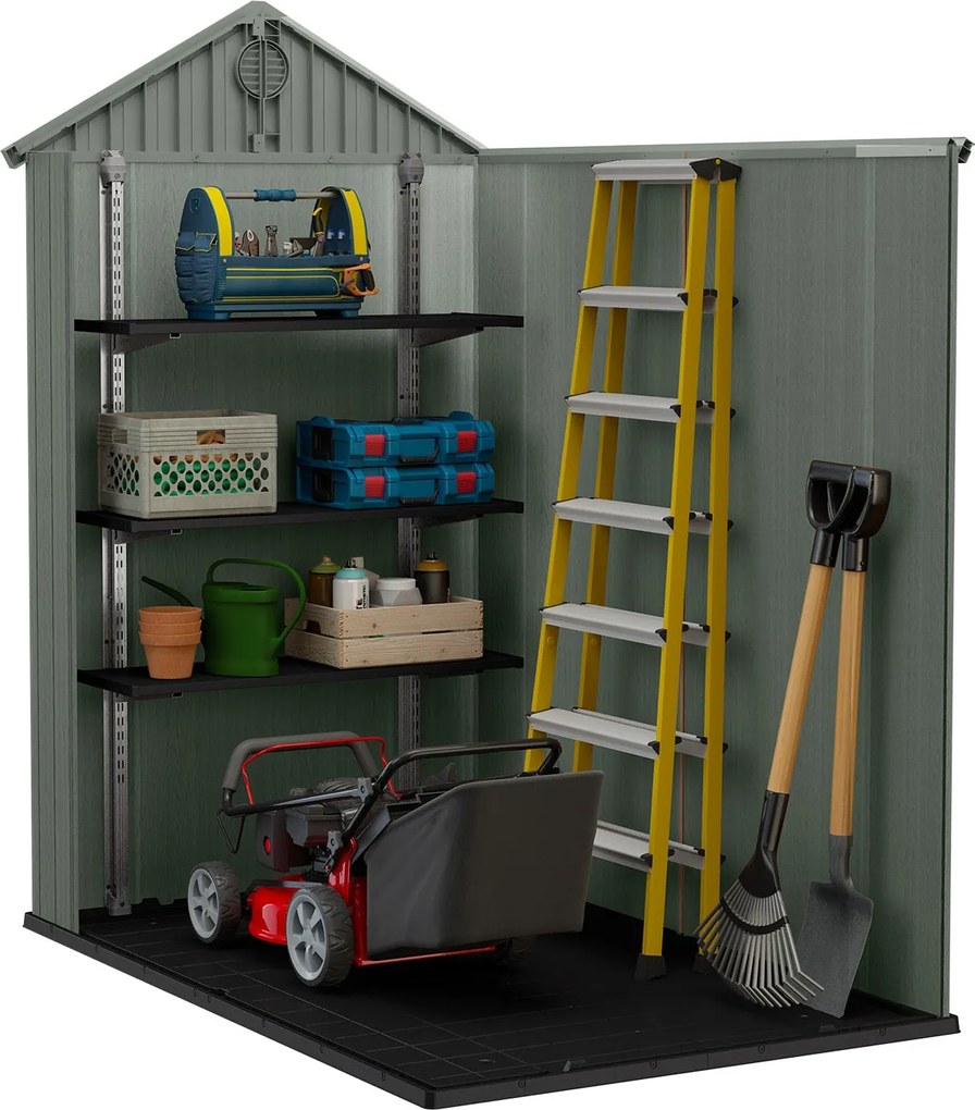 Casetta da Giardino Porta Attrezzi 125,8x184,5x205,1 cmin Evotech+ Keter Darwin 4x6 Verde...