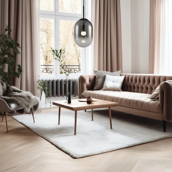 Lampadario a sospensione con filo ALIAS 1xE14/40W/230V diametro 24 cm nero/grigio