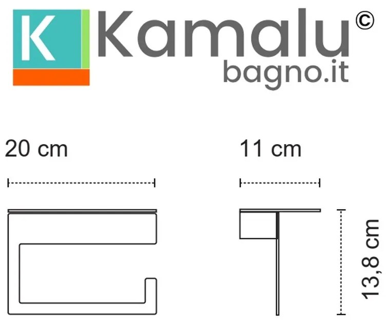 Kamalu - porta salvietta design moderno in acciaio inox finitura bianca opaca | nuevo-b