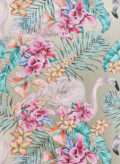 Matthew Williamson Carta da parati Club - Antique Gold/ Cerise/ Coral/ Jade