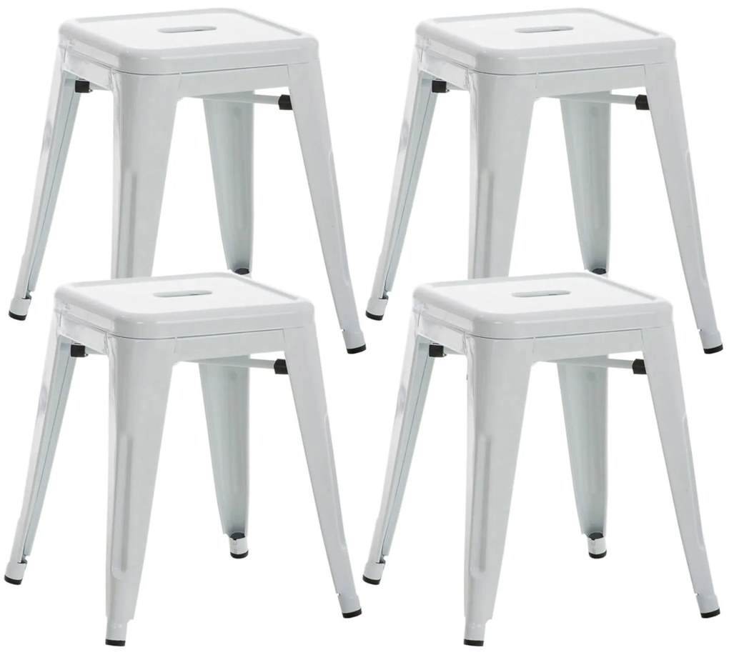 Set Di 4 Sgabelli Armin Industriali E Impilabili / Weiß