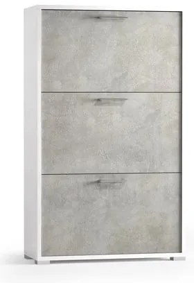 Scarpiera 3 ante singola profondità L 67 x H 112 x P 28 cm 18 paia, grigio