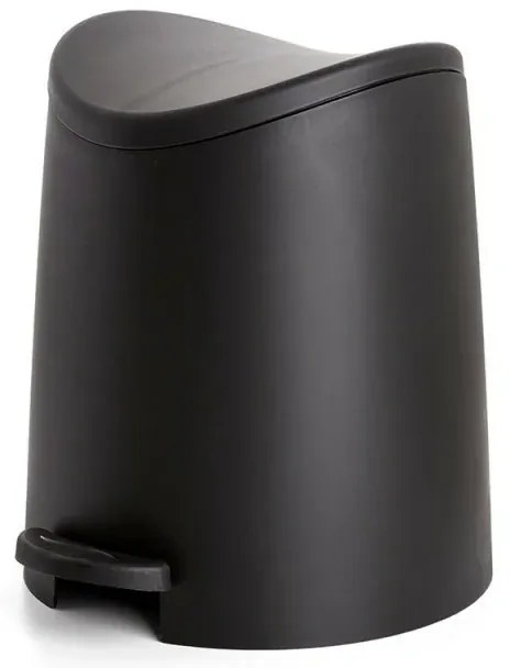 Pattumiera da Bagno Nero con Pedale e Coperchio Cestino Gettacarte di Design