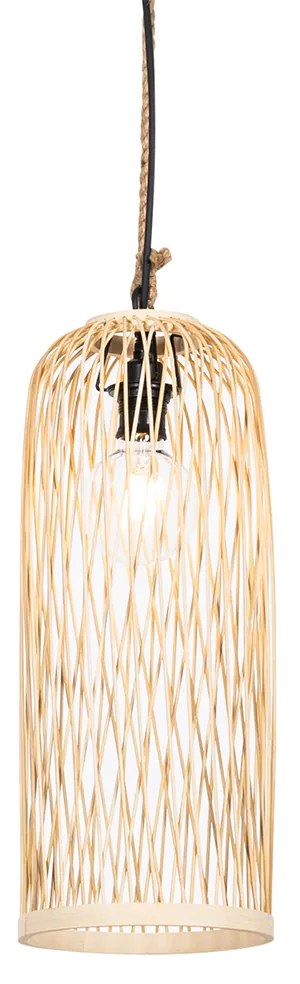 Lampada a sospensione da esterno rustica in rattan 25 cm - Calamus