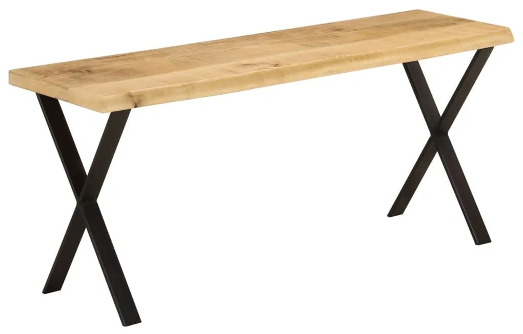 Panca con bordi vivi 105 cm in legno massello di mango