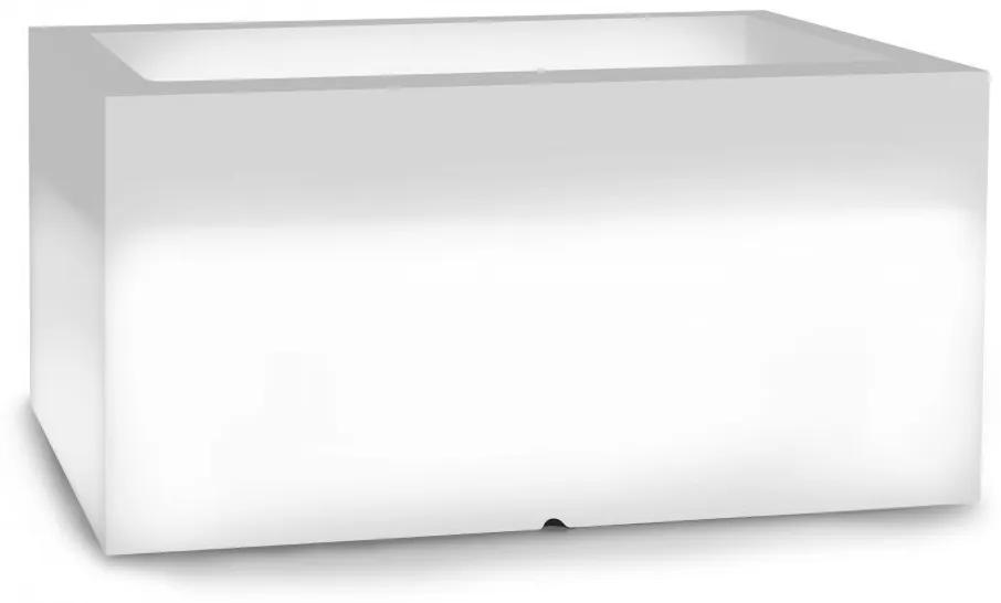 Fioriera bianca LUNGO con illuminazione LED 75 x 38 cm