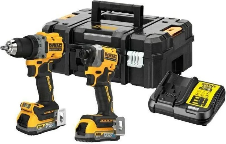 Dewalt - zestaw combo 18v wkętarka dcd800 + zakrętarka dcf850 2x1,7ah powerstack dck2051e2t