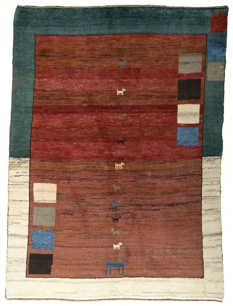 Gabbeh Tappeto persiano 190 x 140 Rosso (Iran) Annodato A Mano
