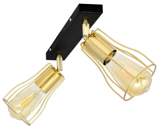 Faretto TUBE 2xE27/15W/230V oro/nero