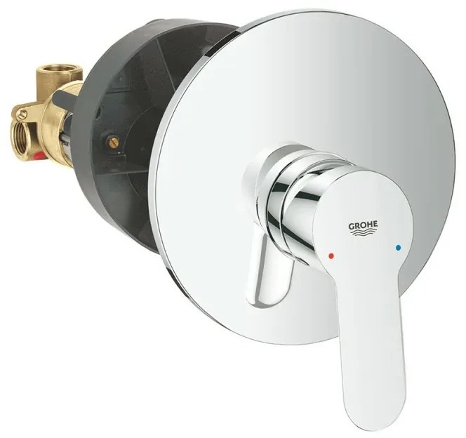 Miscelatore doccia con corpo a incasso Grohe Bauedge in ottone cromo
