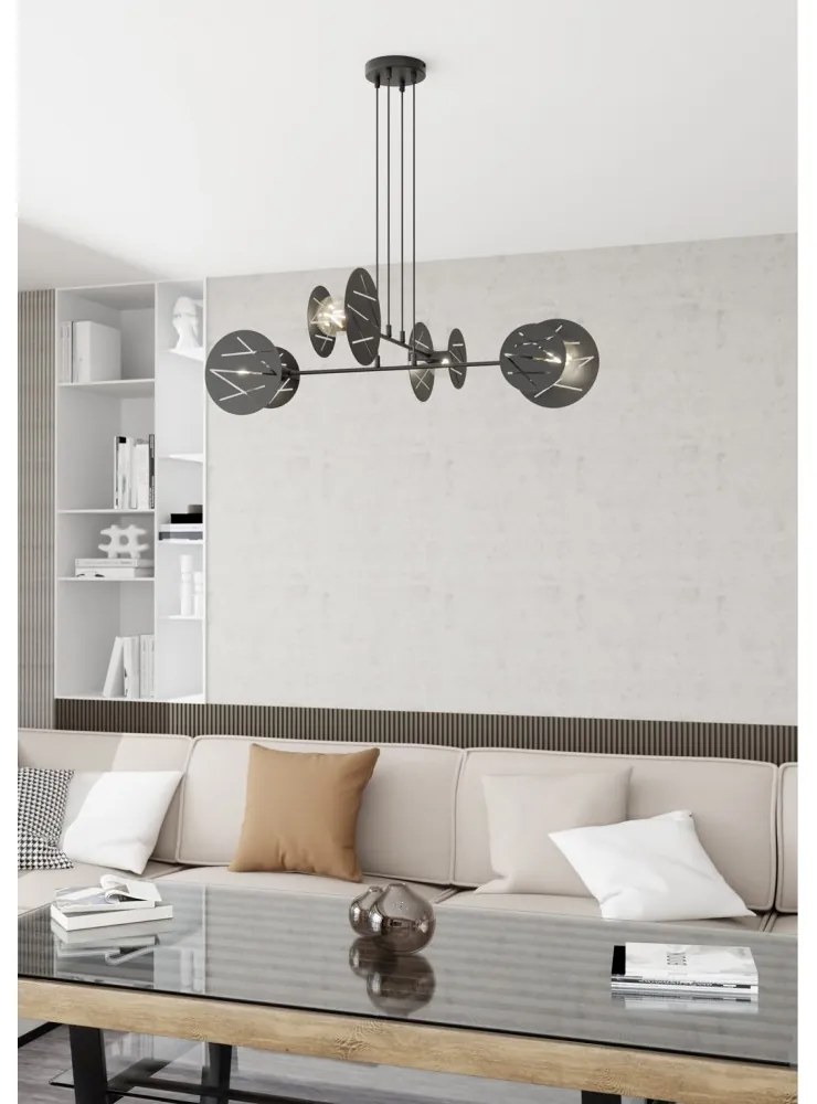 Lampadario a sospensione in acciaio XOTIC 4 nero 4xE27 Colore del corpo Nero